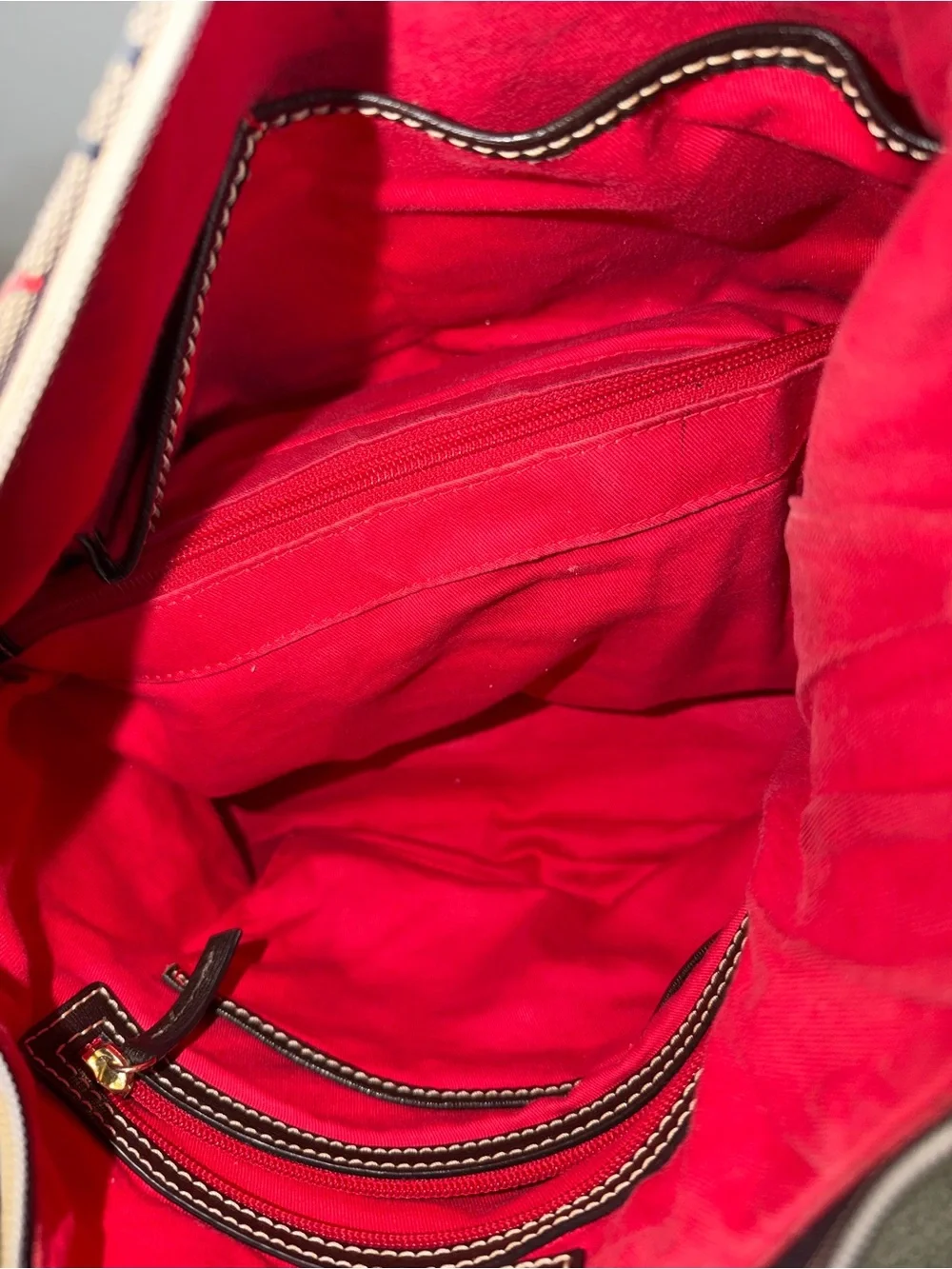 Dooney & Bourke Monogram Red Diamond Large Shoulder Bag 16(L) x 11(W)